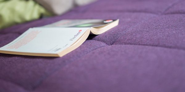 Buch liegt auf dem Sofa